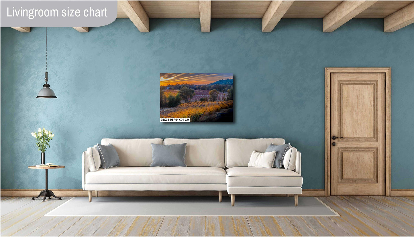 Winery Print, California Shenandoah Valley Iron Hub Fall Sunset | Canvas Wall Art, Fine Art Photography | home decor, office decor