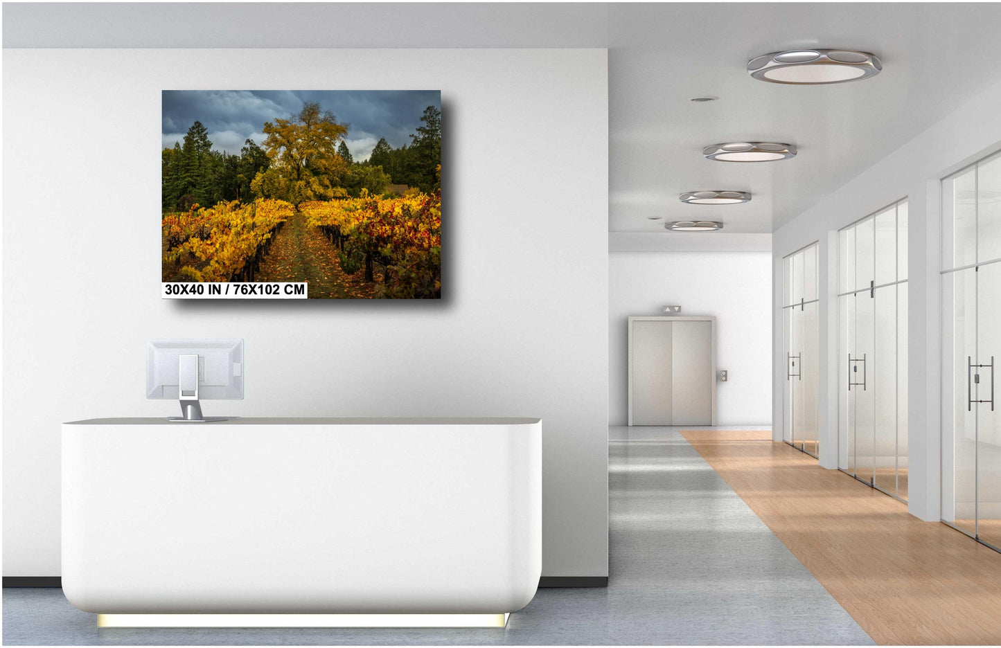 Winery Print, California Napa Valley Vineyard Autumn Canvas Wall Art, Fine Art Photography | home office bar restaurant
