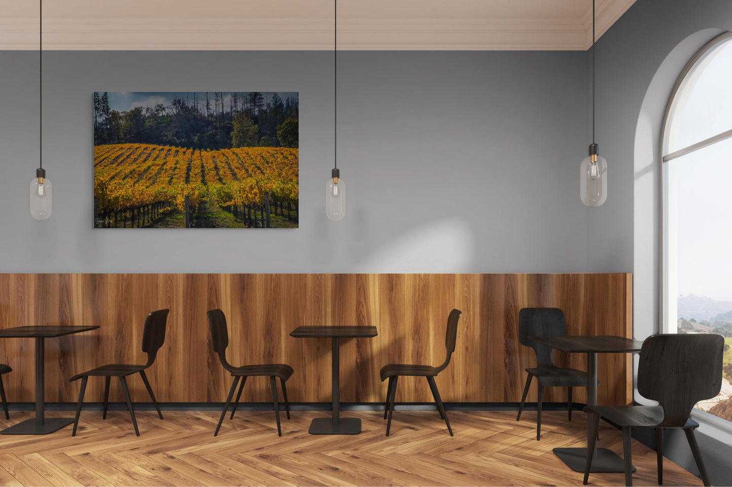 Winery Print, California Napa Valley Vineyard Rolling Hills Autumn Canvas Wall Art, Fine Art Photography | home office bar restaurant