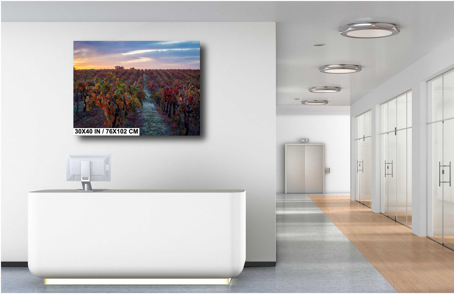 Winery Print, California Shenandoah Valley Vineyard with Sunset's Glow | Canvas Wall Art, Fine Art Photography | home office bar restaurant