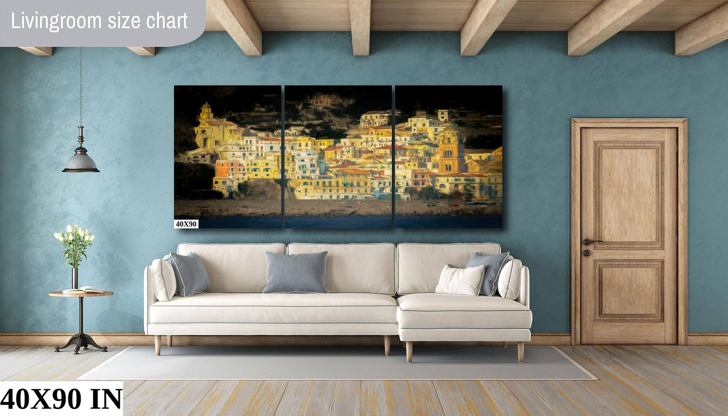 Italy's Amalfi Coast: Positano Sunset Landscape Fine Art Photograph | Italy Poster / Seascape Print/Canvas/Acrylic/Metal/Paper