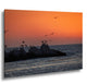 Half Moon Bay Sunset Print: Pelican Silhouettes, Pacific Ocean Art