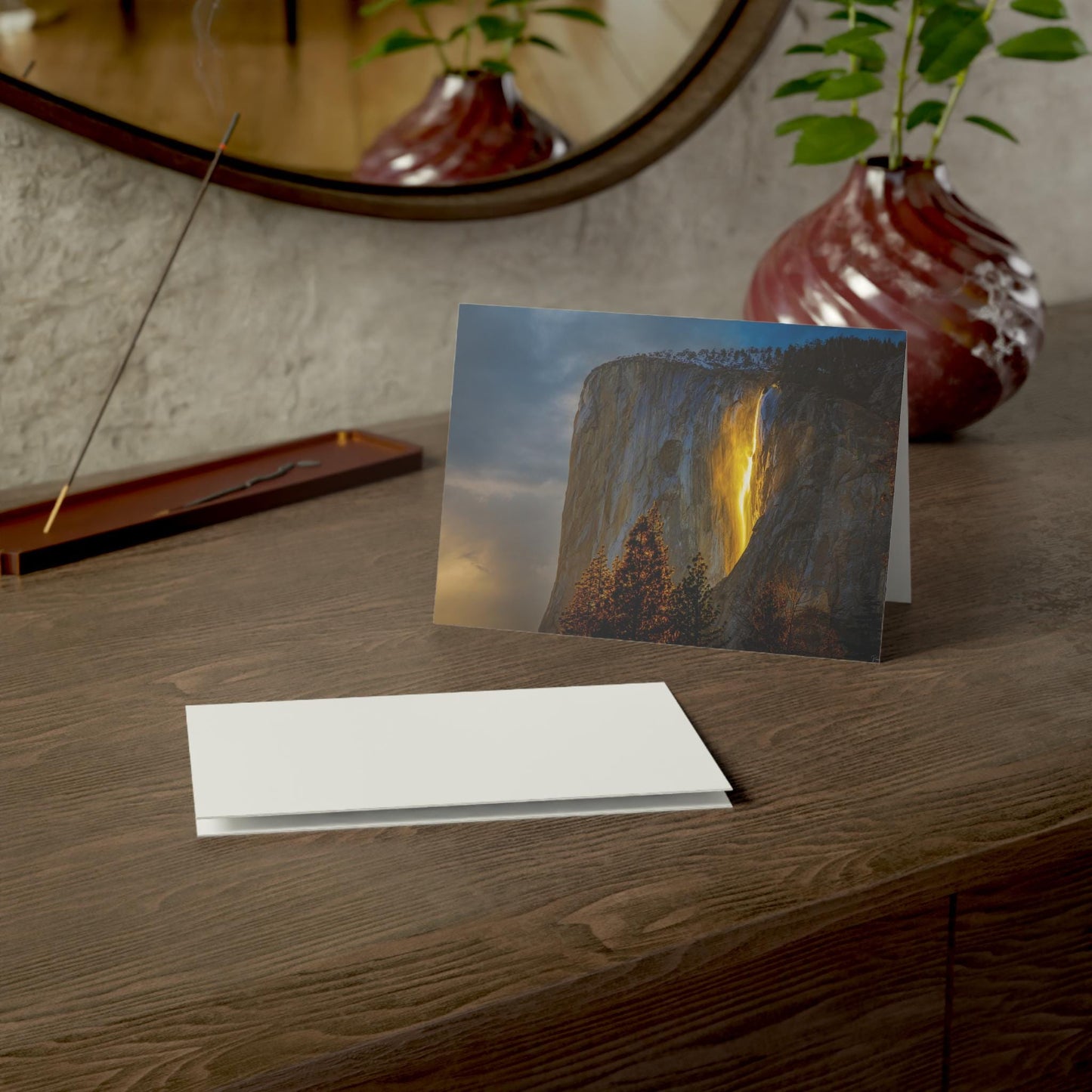 Yosemite Firefall Greeting Card + Envelope