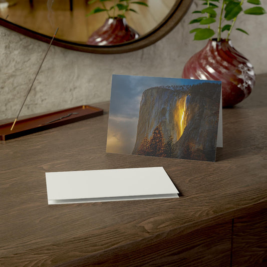 Yosemite Firefall Greeting Card + Envelope
