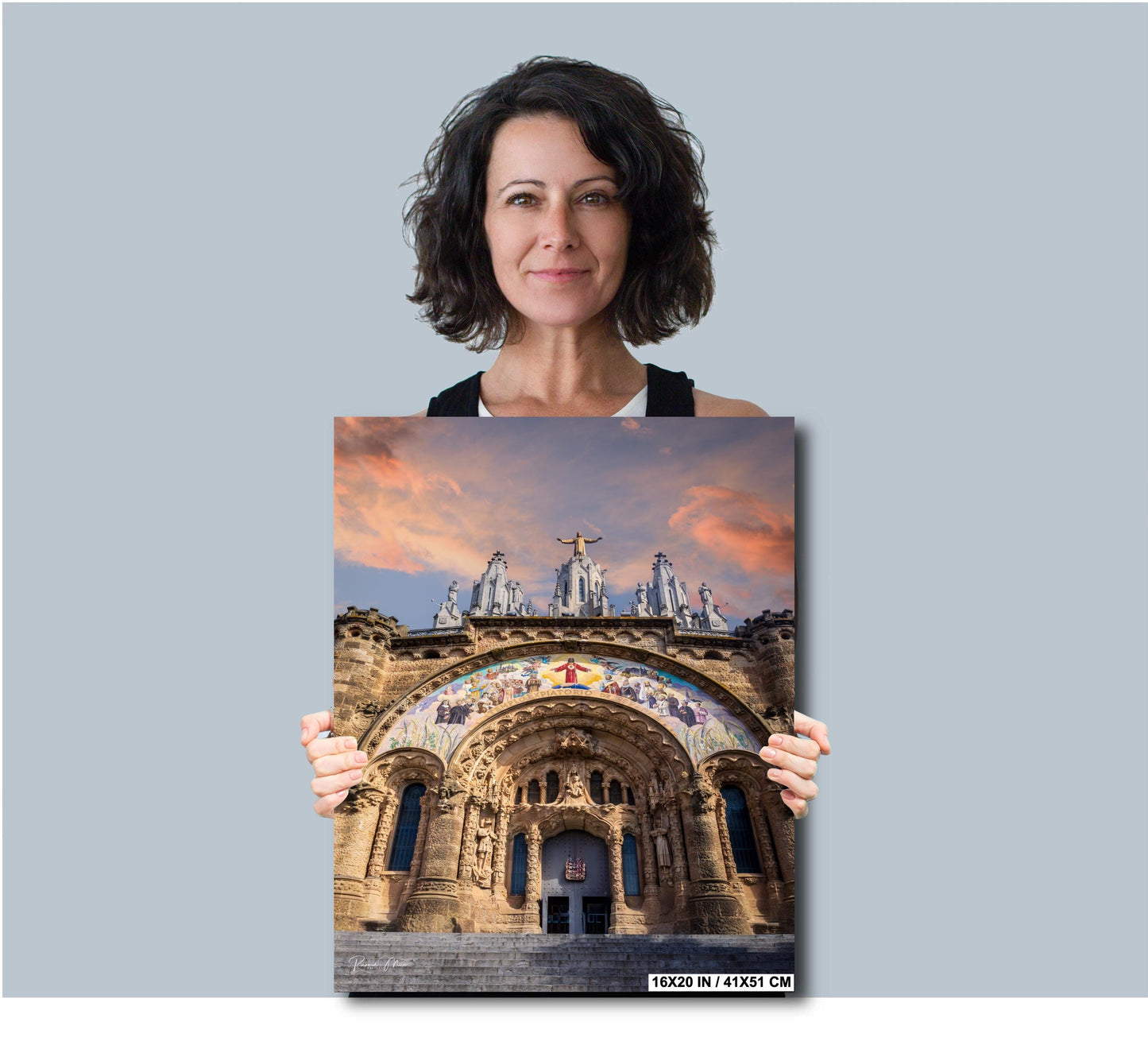 Barcelona Temple Print: Sacred Heart of Jesus, Tibidabo Mountain
