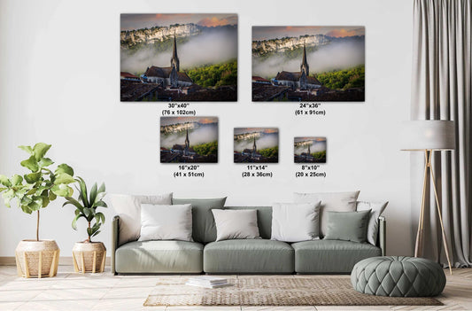 French Village Church Print: Saint-Antonin Noble Val Photography