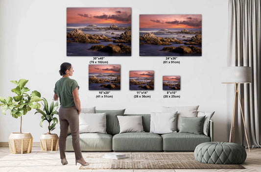 Pacific Grove Sunset Seascape Photography: California Coast Art Print