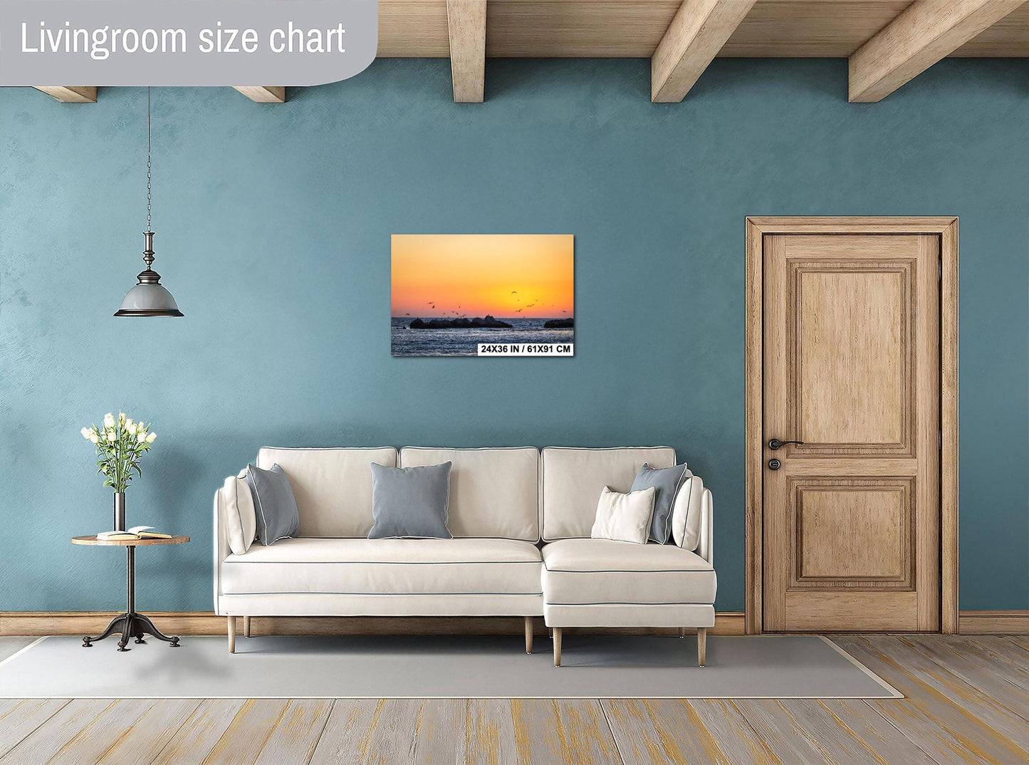 Half Moon Bay Sunset Print: Pelicans Over 3 Rocks Beach - Coastal Art