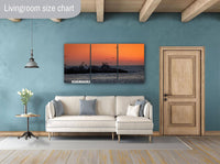 Half Moon Bay Sunset Print: Pelican Silhouettes, Pacific Ocean Art