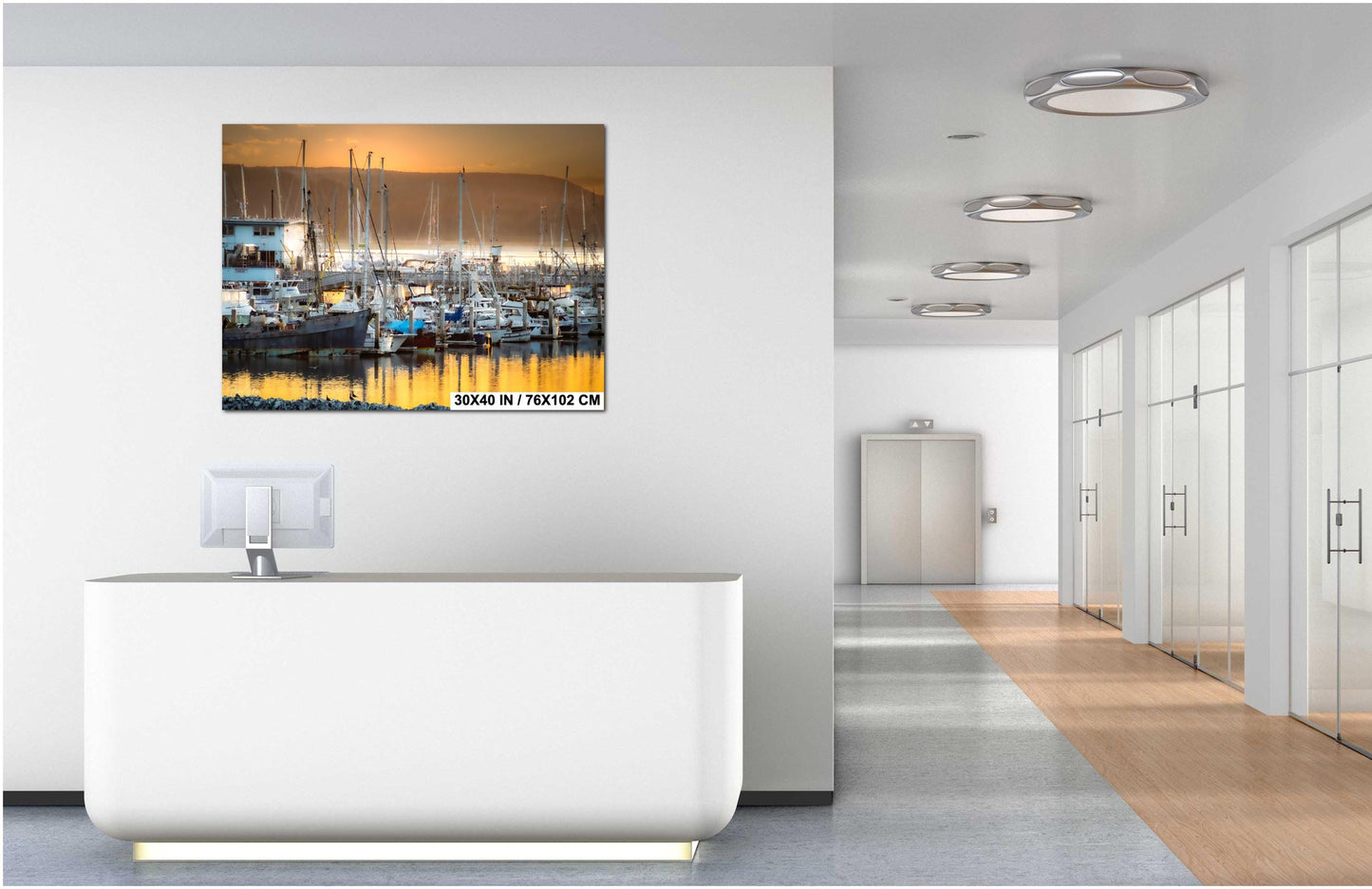 Half Moon Bay Sunset Photograph: Coastal Fishing Boats Art Print