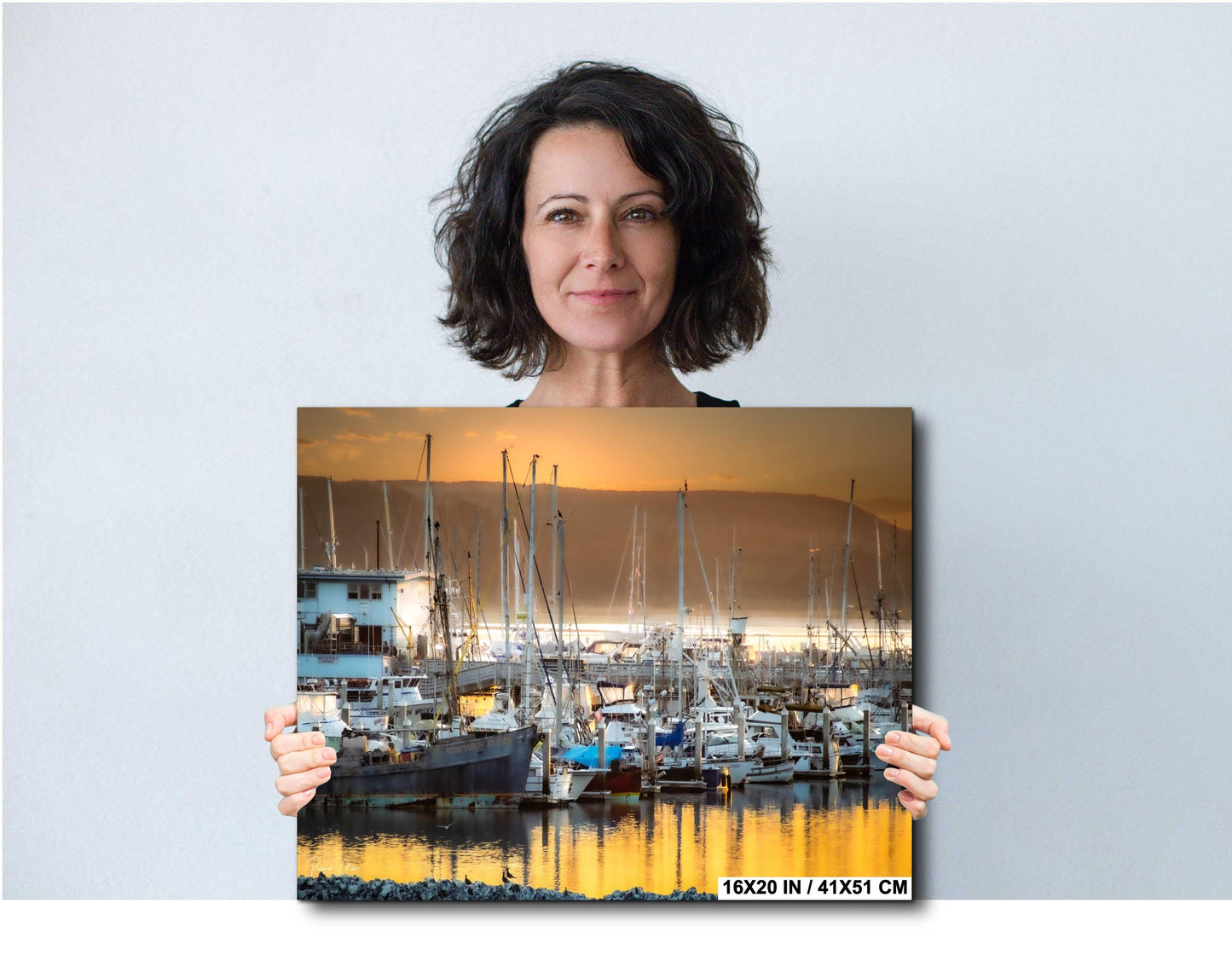 Half Moon Bay Sunset Photograph: Coastal Fishing Boats Art Print