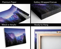 Yosemite Valley | Canvas Wall Art | National Park Fine Art Photography | El Capitan, Half Dome Tunnel  View Travel Poster, Scenic Landscape