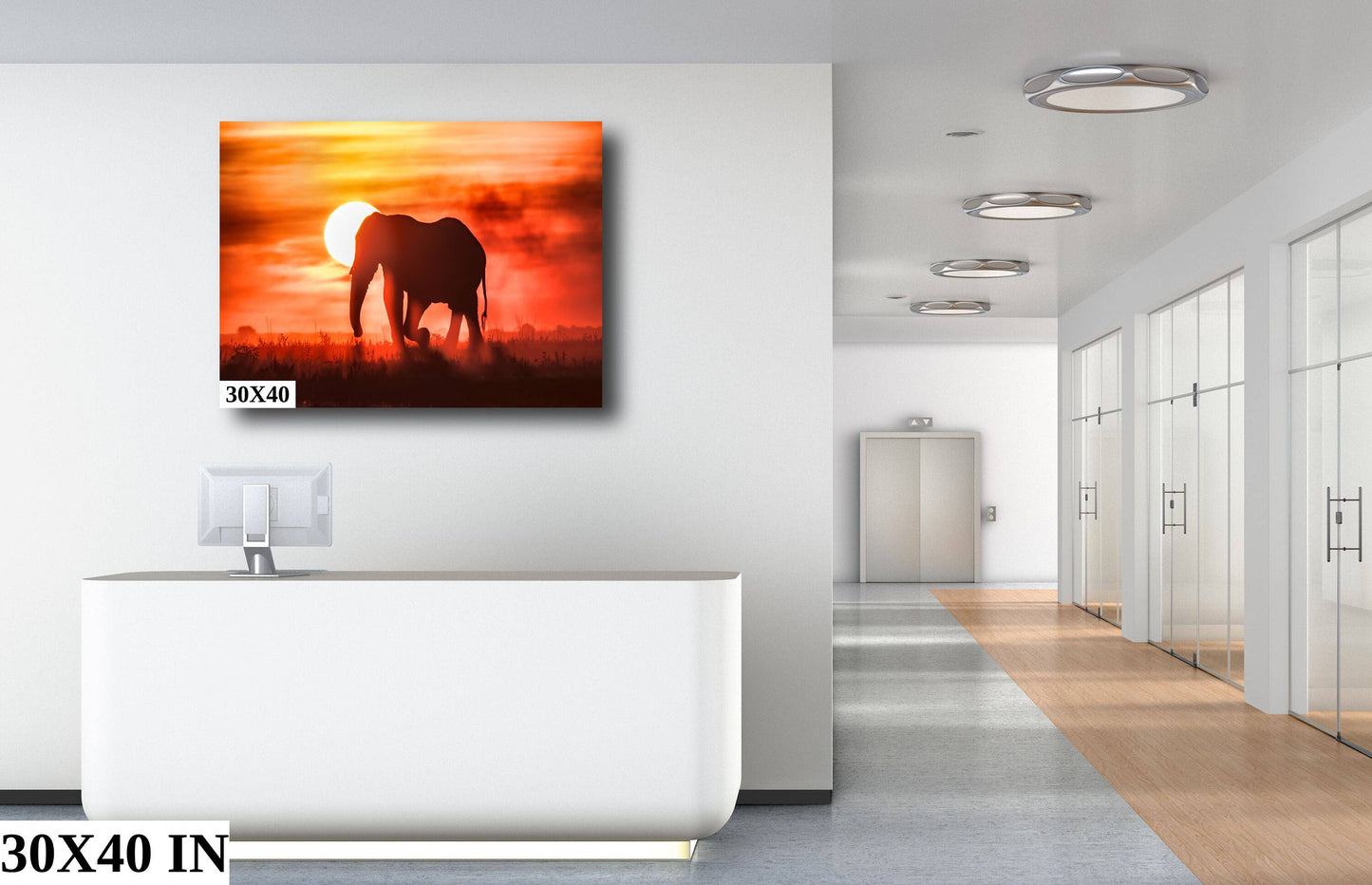 African Elephant at Sunset Wildlife Photography, Canvas Wall Art, Animal Poster, Nature Wall Art, Fine Art Photography, home. office decor