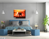 African Elephant at Sunset Wildlife Photography, Canvas Wall Art, Animal Poster, Nature Wall Art, Fine Art Photography, home. office decor