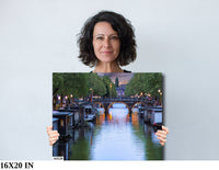 Amsterdam's Iconic Prinsengracht Canal Bridge | Sunset Landscape Print/Canvas/Acrylic/Metal | Home / Office