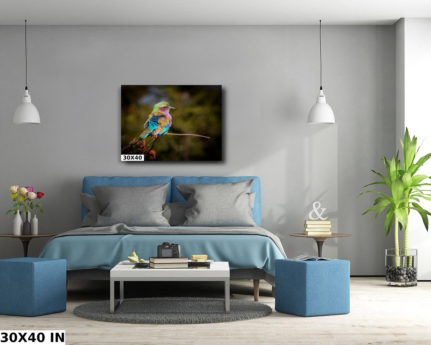 African Birds Poster |  Lilac Breasted Roller Nature Print, Canvas Wildlife Wall Art Photo | Fine Art Photography | home, office decor