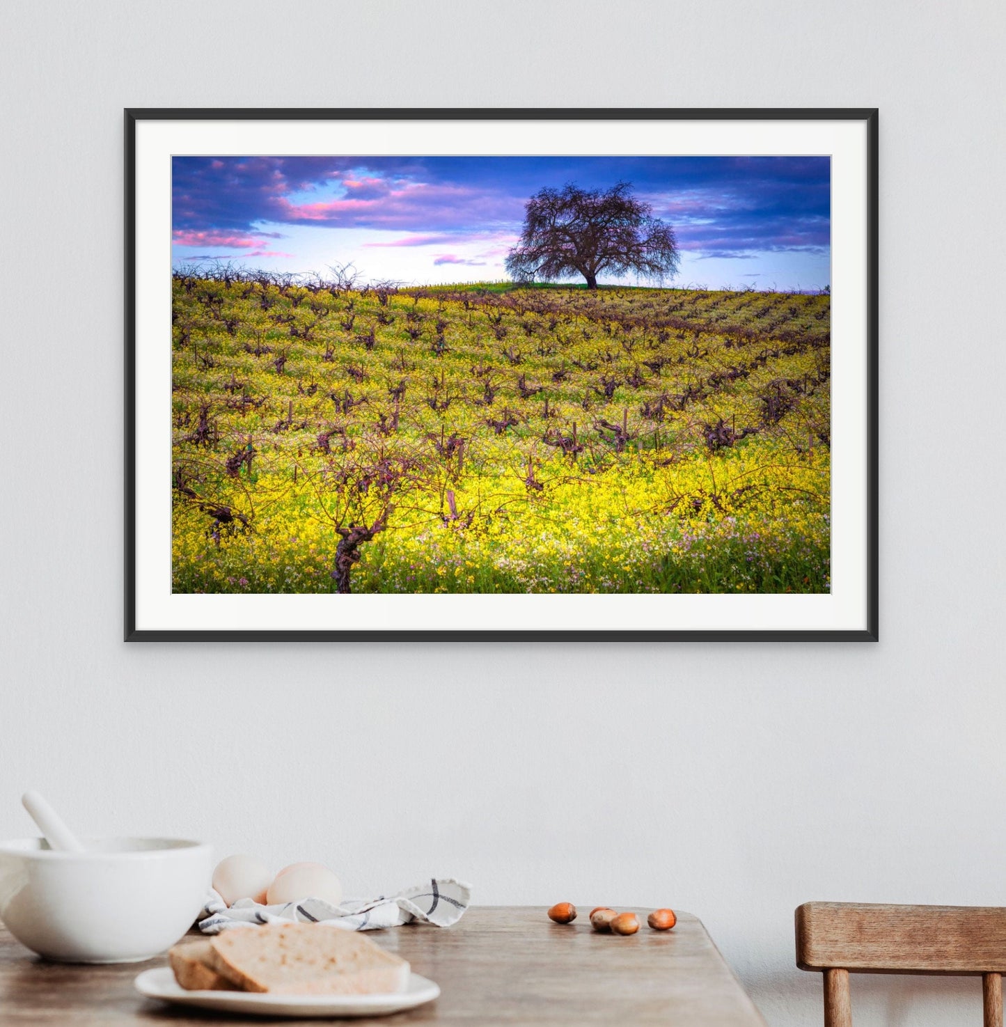 Vineyard Fine Art Photography, California Spring Sonoma Wine Grapes & Mustard Photo | Winery Canvas Wall Art, Acrylic, Metal, Paper