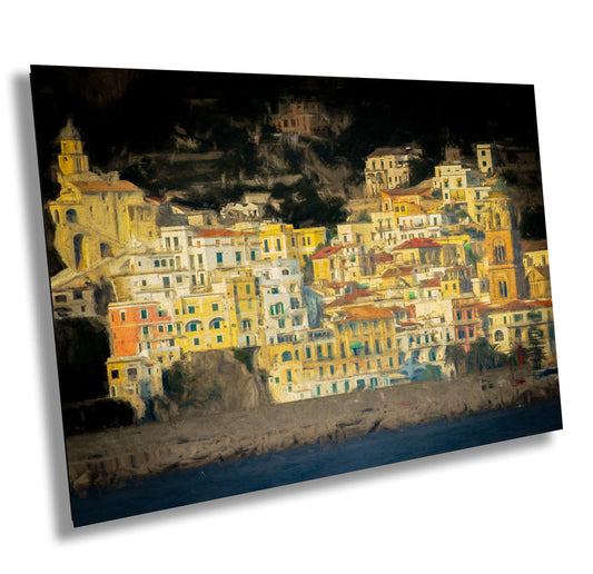 Italy's Amalfi Coast: Positano Sunset Landscape Fine Art Photograph | Italy Poster / Seascape Print/Canvas/Acrylic/Metal/Paper