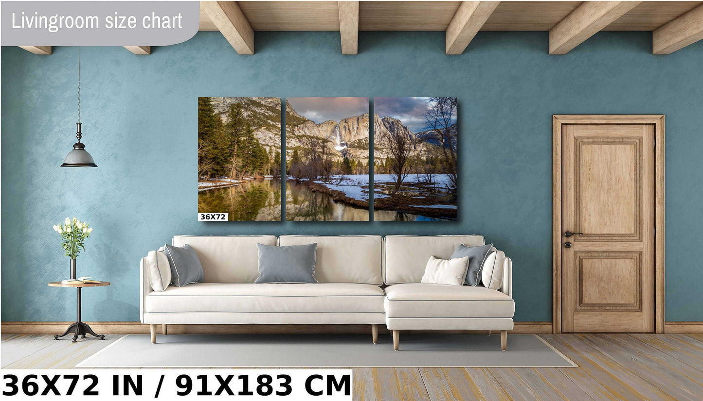 Yosemite Valley Fine Art Photo | Merced River Winter Waterfall, Valley Print | Canvas Wall art | Travel Poster | paper | metal | acrylic