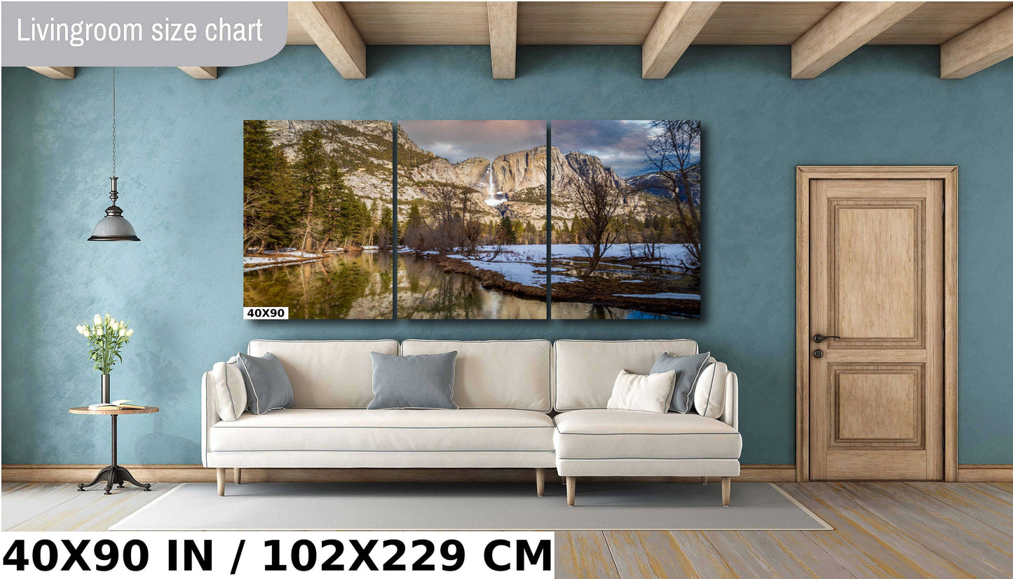 Yosemite Valley Fine Art Photo | Merced River Winter Waterfall, Valley Print | Canvas Wall art | Travel Poster | paper | metal | acrylic