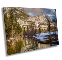 Yosemite Valley Fine Art Photo | Merced River Winter Waterfall, Valley Print | Canvas Wall art | Travel Poster | paper | metal | acrylic