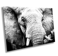 African Elephant, Wildlife Photography, Black and White Animal Poster, Nature Canvas Wall Art, Fine Art Photography, home, office decor