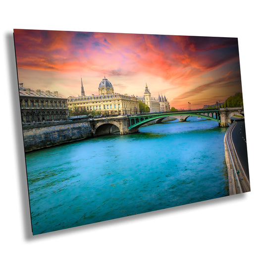 Paris River Seine Fine Art Photography  | Conciergerie Landscape Canvas Wall Art | Office Home Wall Decor | Scenic Landmark Poster |