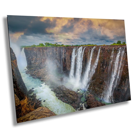 Victoria Falls Fine Art Photograph | Raging Waterfall Canvas Wall Art | Scenic African Landscape Poster | home, office, interior design