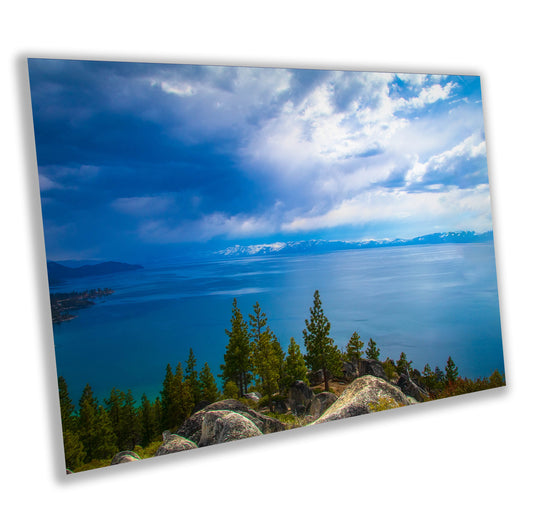 Lake Tahoe Snowy Nevada View | California Fine Art Photography | Canvas Wall Art | Scenic Landscape Poster | home, office decor