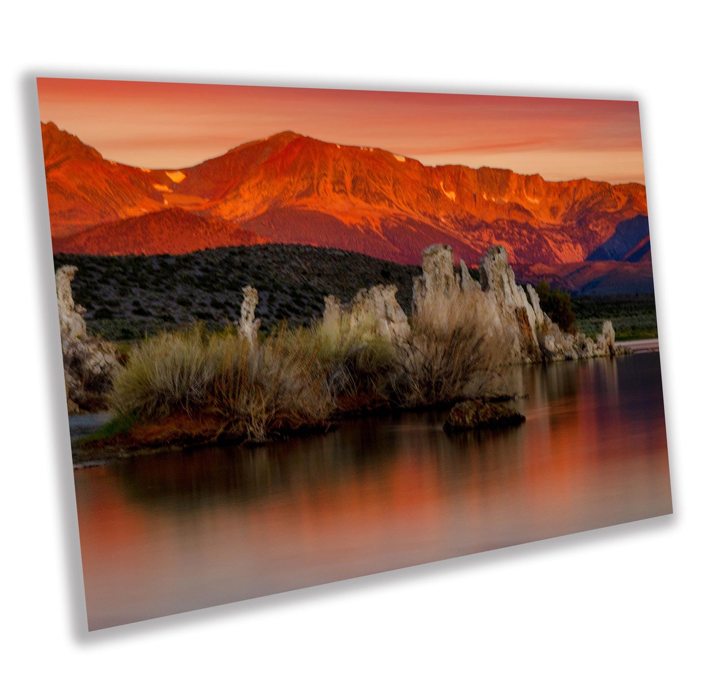 California Mono Lake Red Sunrise Scenic Landscape Fine Art Photography | Canvas Wall Art | Eastern Sierra Photo Print | Poster | room decor