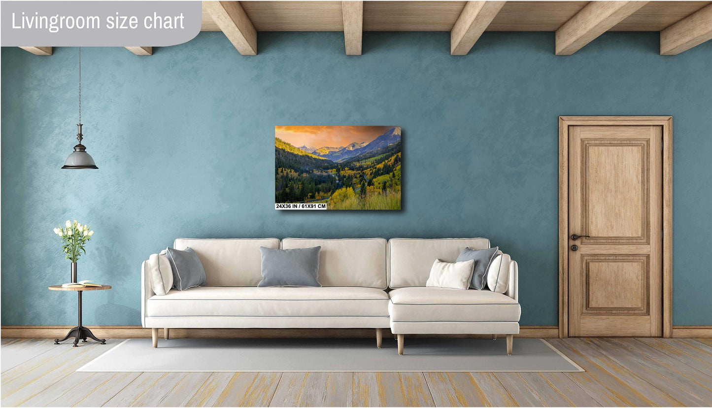 Colorado's Iconic Rocky Mountain Fine Art Photo | Valley View Fall Colors Print | Canvas Wall Art | Travel Picture paper, acrylic, metal