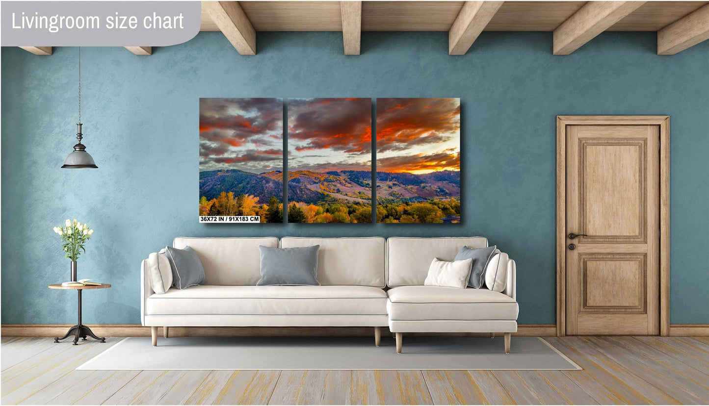 Colorado's Iconic Aspen Sunset Fine Art Photo | Rocky Mountain Fall Colors Print | Canvas Wall Art | Travel Picture paper, acrylic, metal