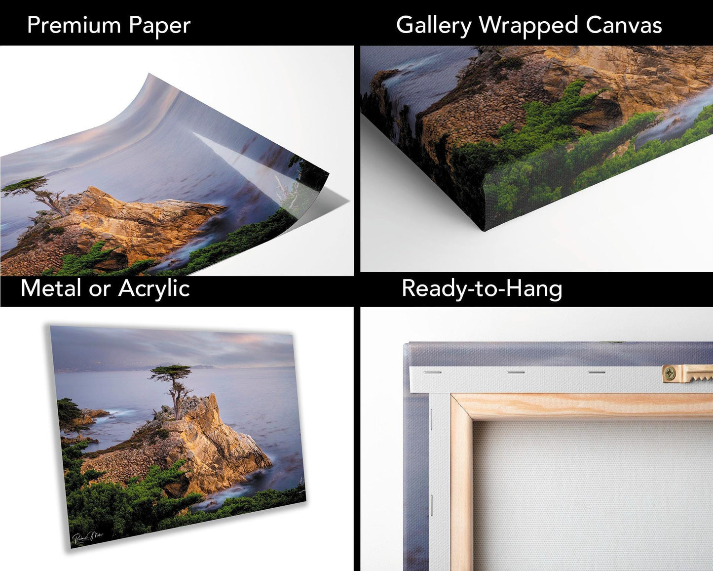 California's Iconic Lone Cypress Fine Art Photograph | Carmel by the Sea Canvas Wall Art,  Pebble Beach Coastal Seascape Sunset poster