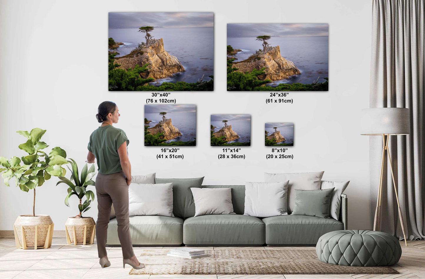 California's Iconic Lone Cypress Fine Art Photograph | Carmel by the Sea Canvas Wall Art,  Pebble Beach Coastal Seascape Sunset poster