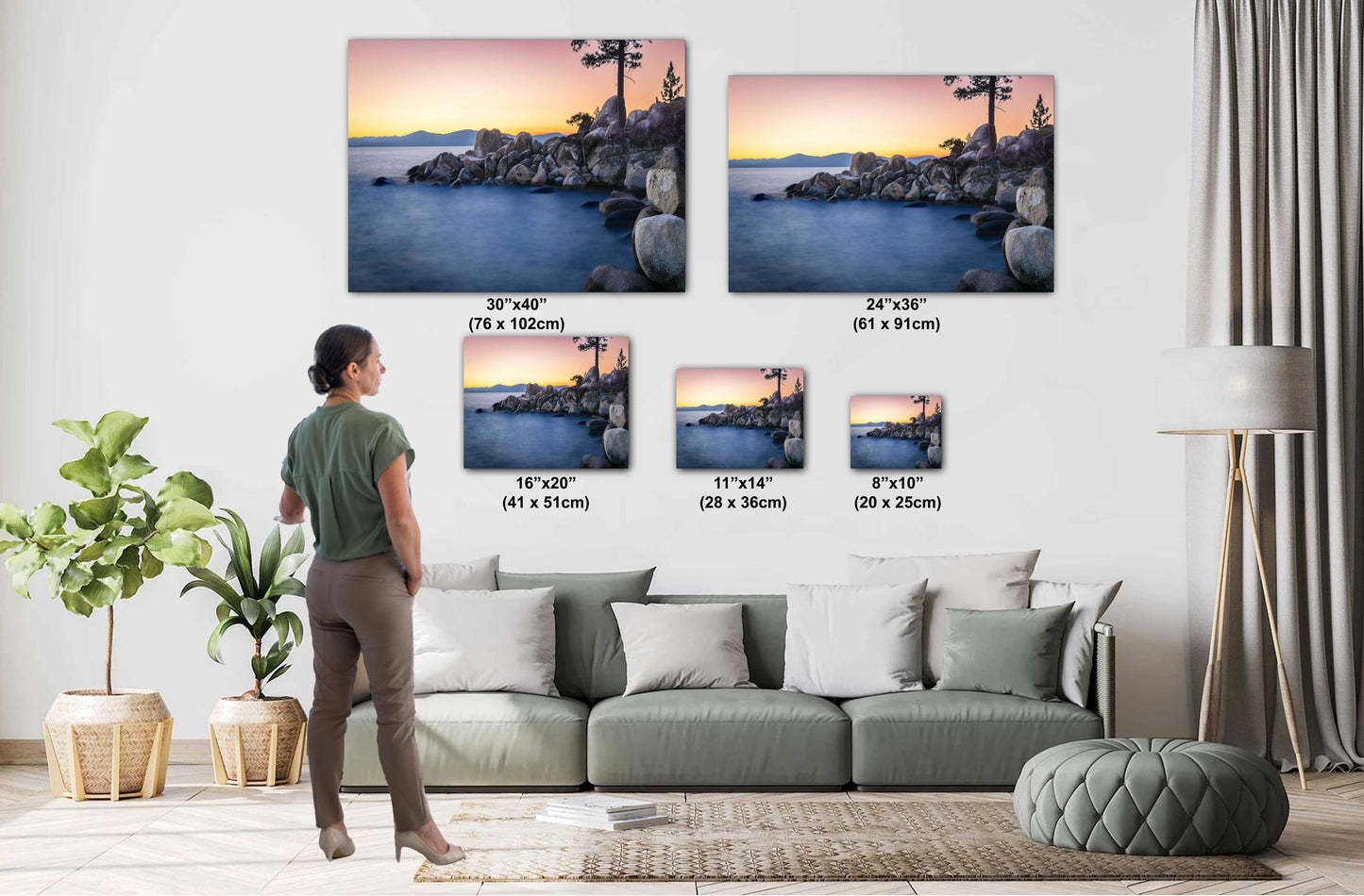 Lake Tahoe Secret Cove Sunset View | California Fine Art Photography | Canvas Wall Art | Scenic Landscape Poster | home, office decor