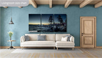 Lake Tahoe Secret Cove Blue Sunset View | California Fine Art Photography | Canvas Wall Art | Scenic Landscape Poster | home, office decor