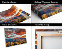 Colorado's Iconic Aspen Sunset Fine Art Photo | Rocky Mountain Fall Colors Print | Canvas Wall Art | Travel Picture paper, acrylic, metal