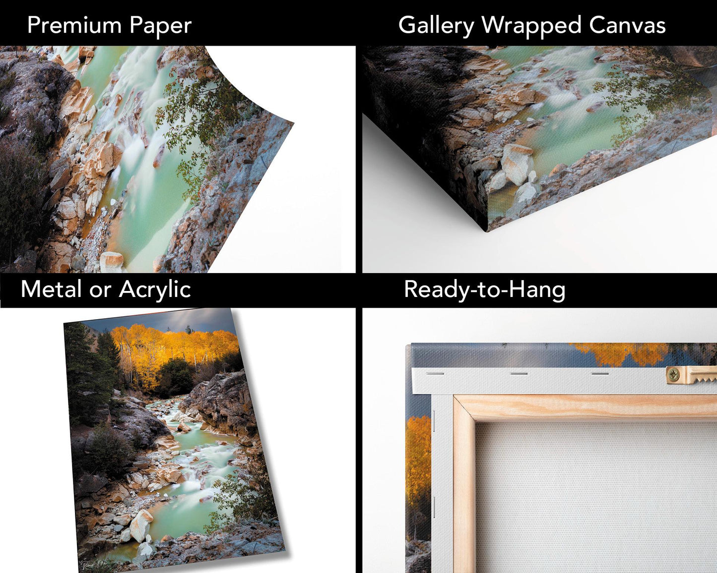 Colorado's Iconic Whillis Gulch Rocky Mountain River Fine Art Photo | Fall Canvas Wall Art | Aspen Picture paper, acrylic, metal