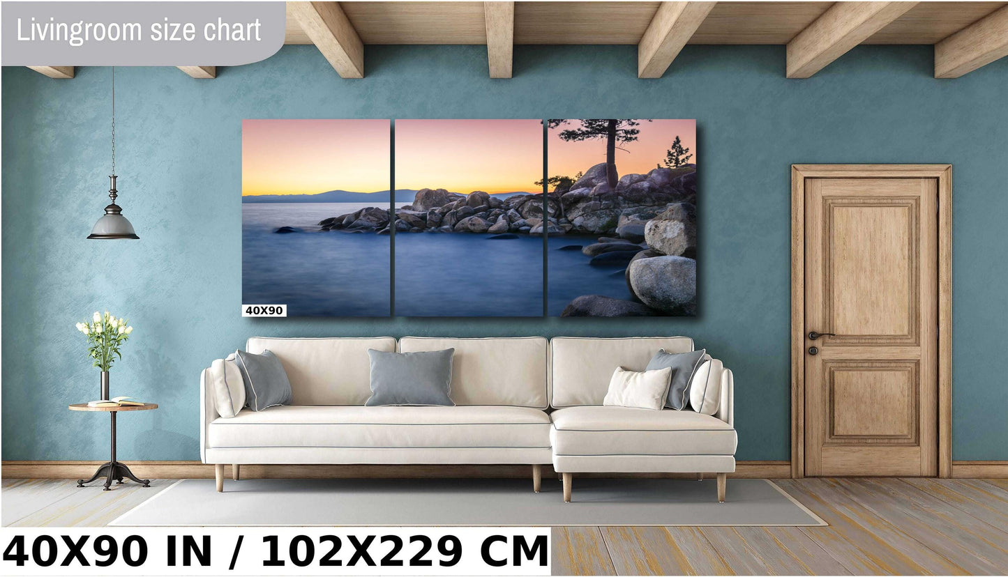 Lake Tahoe Secret Cove Sunset View | California Fine Art Photography | Canvas Wall Art | Scenic Landscape Poster | home, office decor