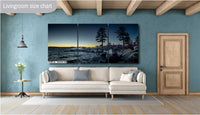 Lake Tahoe Secret Cove Blue Sunset View | California Fine Art Photography | Canvas Wall Art | Scenic Landscape Poster | home, office decor