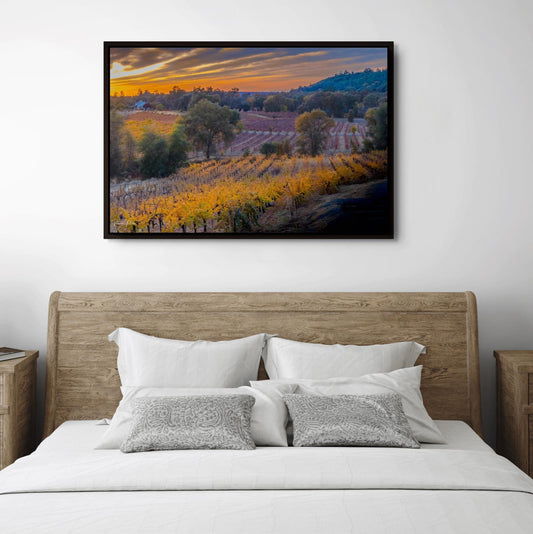 Winery Print, California Shenandoah Valley Iron Hub Fall Sunset | Canvas Wall Art, Fine Art Photography | home decor, office decor