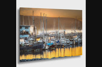 Half Moon Bay Sunset Photograph: Coastal Fishing Boats Art Print